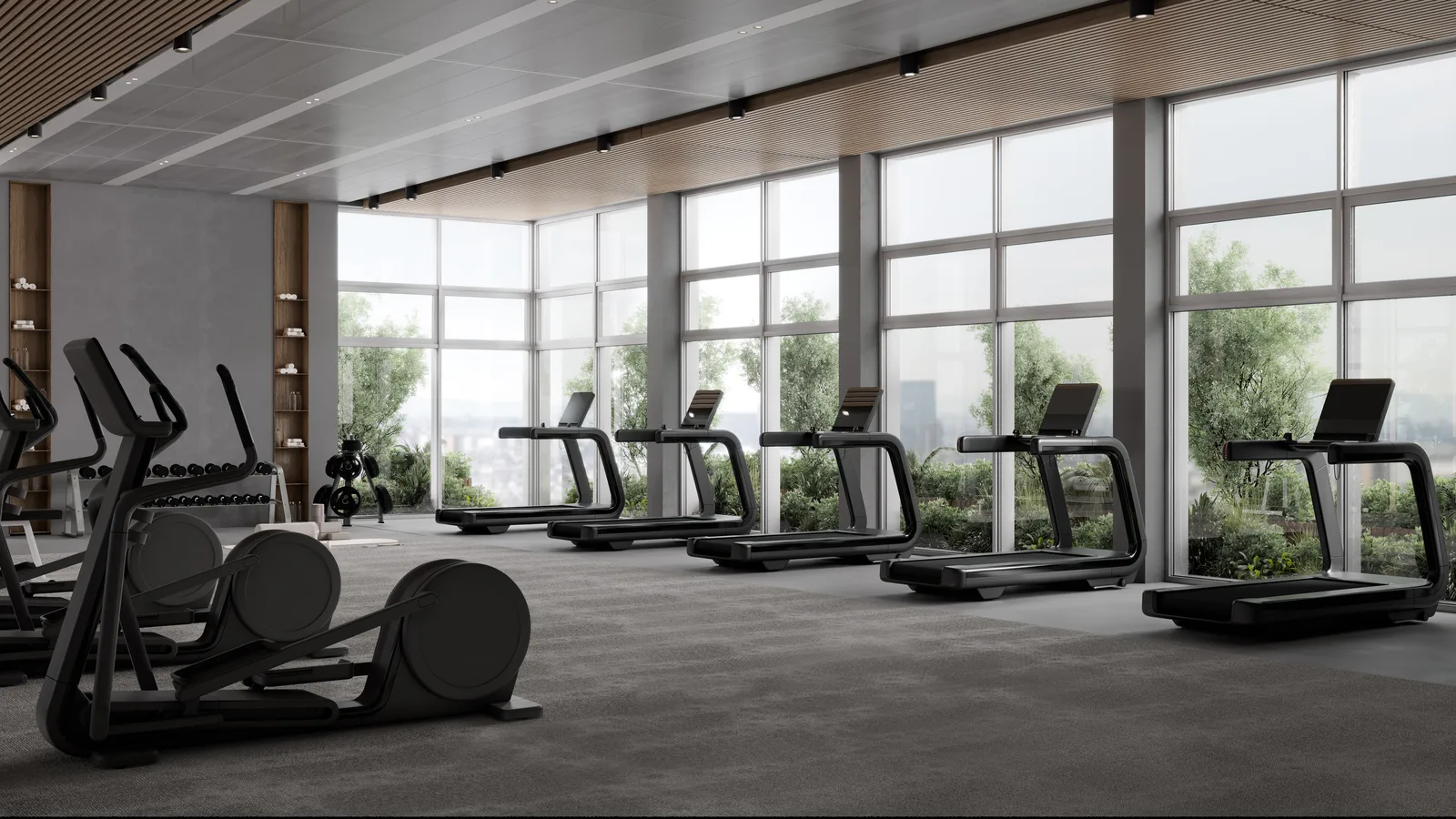 Sala de sport goala doar cu aparatele de alegat.